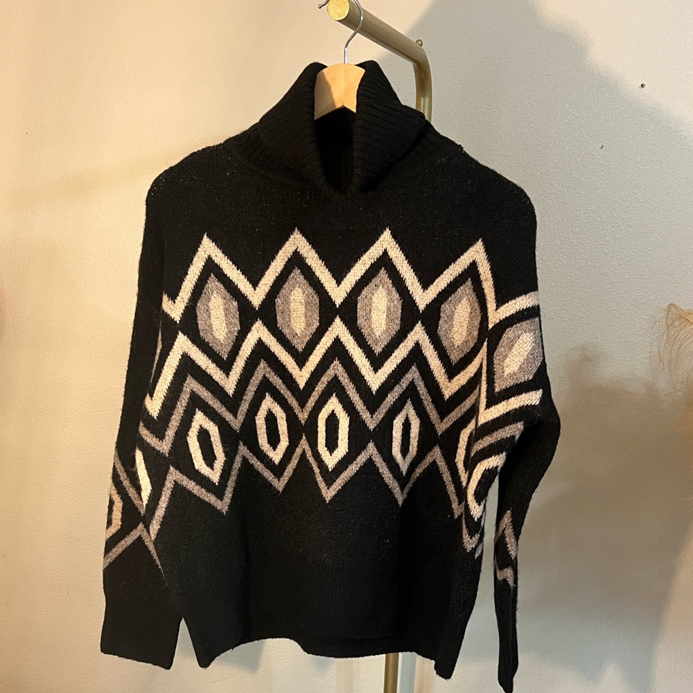 Promesa Black and Gray Cowl Neck Sweater